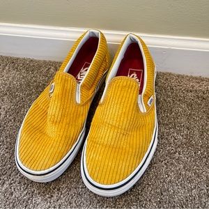 🔴SOLD🔴 Yellow Corduroy Slip On Vans